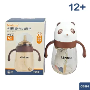 Minitutu Cartoon Panda PPSU Straw Water Cup 330mL-CB891 (12+ Months) BPA-Free Straw Water Bottle